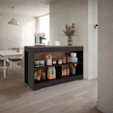 Barra de Cocina Cuenca Wengue y Fresno 138.2x88.5cm con Un Entrepaño y con Tres Compartimientos - BARRAS Y MUEBLES AUXILIARES | Bylmo