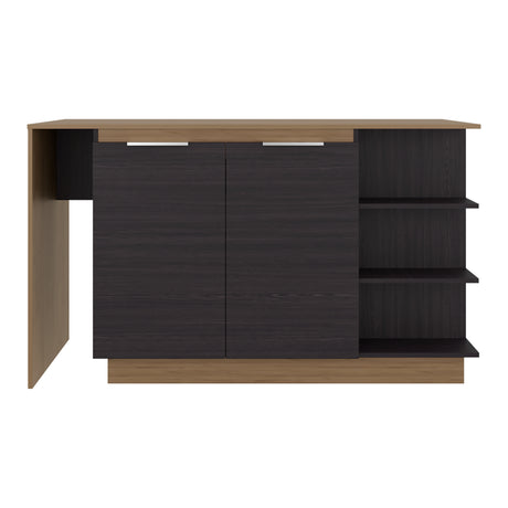 Barra de Cocina Lumina Wengue y Fresno 150x89.2cm con Cuatro Entrepaños - BARRAS Y MUEBLES AUXILIARES | Bylmo