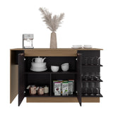 Barra de Cocina Lumina Wengue y Fresno 150x89.2cm con Cuatro Entrepaños - BARRAS Y MUEBLES AUXILIARES | Bylmo