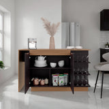 Barra de Cocina Lumina Wengue y Fresno 150x89.2cm con Cuatro Entrepaños - BARRAS Y MUEBLES AUXILIARES | Bylmo