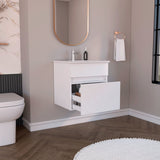 Mueble para Lavamanos Aydin Blanco 50.1x52cm Flotante Individual sin Lavamanos y con Un Cajón - MUEBLES PARA LAVAMANOS | Bylmo