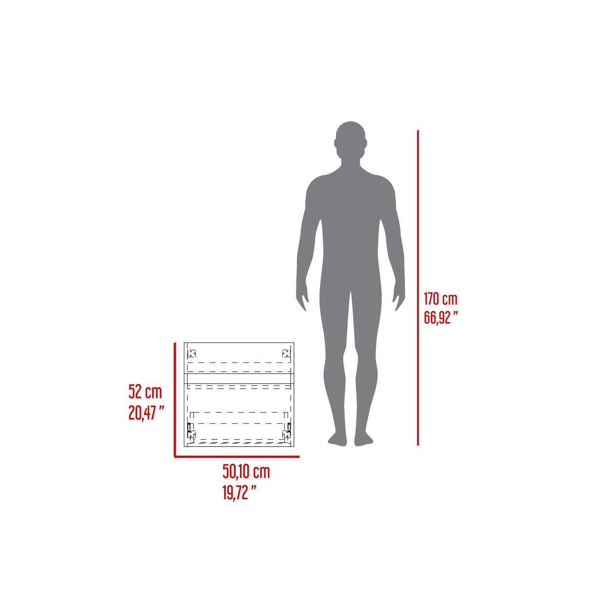 Mueble para Lavamanos Aydin Blanco 50.1x52cm Flotante Individual sin Lavamanos y con Un Cajón - MUEBLES PARA LAVAMANOS | Bylmo