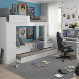 Camarote Blanco 85x165cm con Cabecero sin Colchón y con Almacenamiento - CAMAS | Bylmo