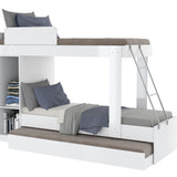 Camarote Blanco 85x165cm con Cabecero sin Colchón y con Almacenamiento - CAMAS | Bylmo