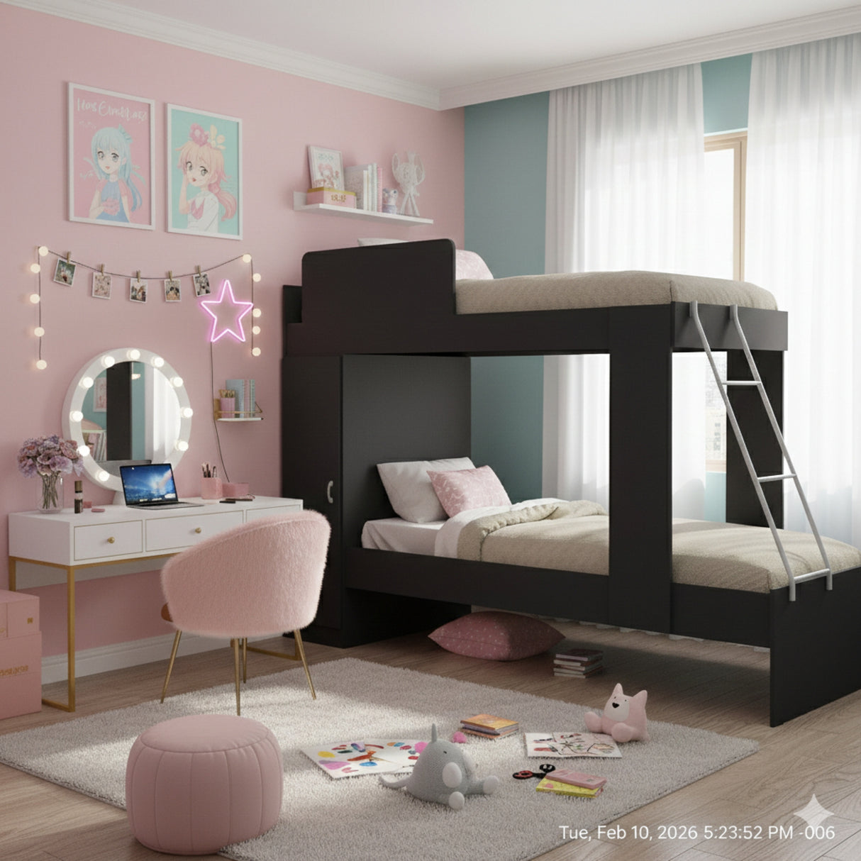 Camarote Tokio Negro 85x165cm con Cabecero sin Colchón y con Almacenamiento - CAMAS | Bylmo