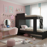 Camarote Tokio Negro 85x165cm con Cabecero sin Colchón y con Almacenamiento - CAMAS | Bylmo