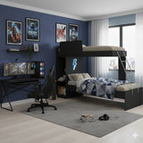 Camarote Tokio Negro 85x165cm con Cabecero sin Colchón y con Almacenamiento - CAMAS | Bylmo