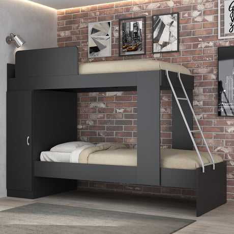 Camarote Tokio Negro 85x165cm con Cabecero sin Colchón y con Almacenamiento - CAMAS | Bylmo