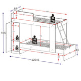 Camarote Tokio Negro 85x165cm con Cabecero sin Colchón y con Almacenamiento - CAMAS | Bylmo