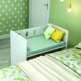 Cama Cuna Colecho Blanco 71x68cm con Cabecero con Colchón Infantil y con Almacenamiento - CAMAS | Bylmo