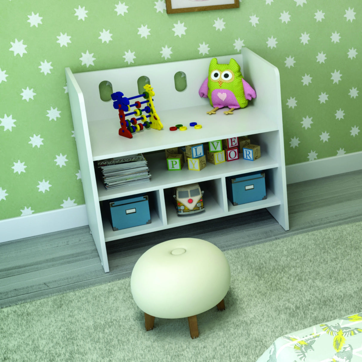 Cama Cuna Colecho Blanco 71x68cm con Cabecero con Colchón Infantil y con Almacenamiento - CAMAS | Bylmo