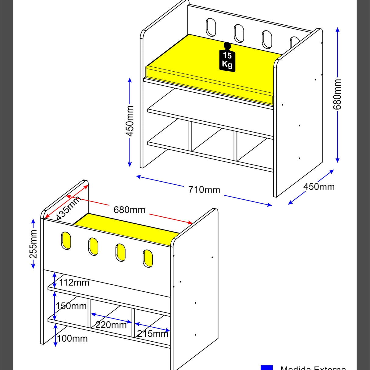 Cama Cuna Colecho Blanco 71x68cm con Cabecero con Colchón Infantil y con Almacenamiento - CAMAS | Bylmo