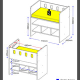 Cama Cuna Colecho Blanco 71x68cm con Cabecero con Colchón Infantil y con Almacenamiento - CAMAS | Bylmo