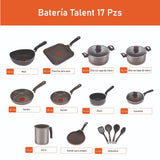 Batería de Cocina Imusa Talent Plateado 27.6x30.8cm de 17 Piezas Antiadherente - OLLAS Y SARTENES | Bylmo