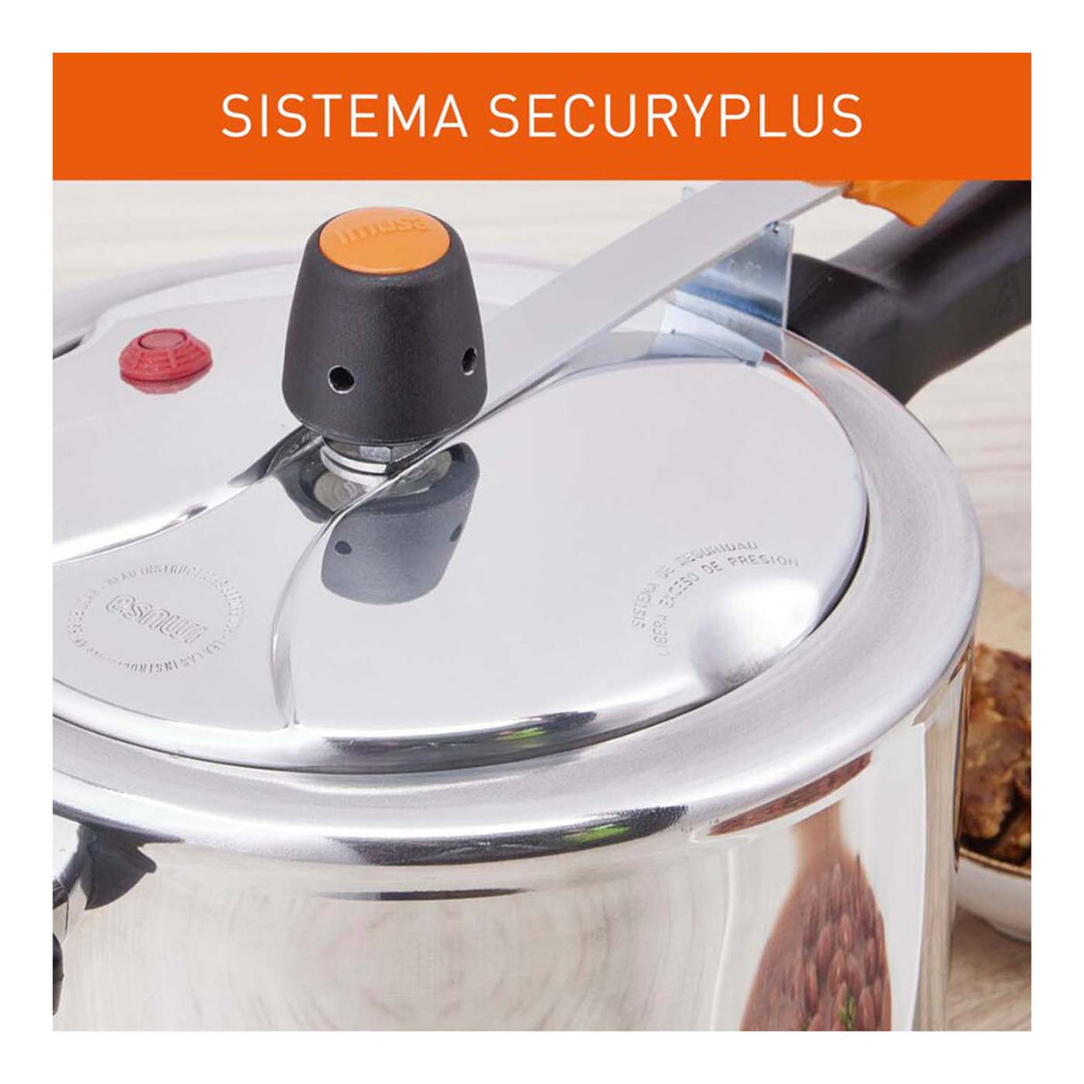 Olla a Presión Imusa SecuryPlus Plateado 23x25.5cm de 7 Litros y Acero Inoxidable - OLLAS Y SARTENES | Bylmo