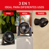 Ventilador 3 en 1 Samurai Compact Force Negro 28x27.5cm de 3 Velocidades - VENTILADORES | Bylmo