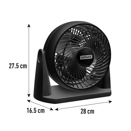 Ventilador 3 en 1 Samurai Compact Force Negro 28x27.5cm de 3 Velocidades - VENTILADORES | Bylmo