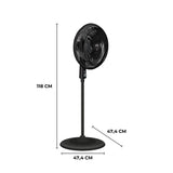 Ventilador de Piso Samurai Air Power Negro 47.4x118cm de 3 Velocidades y con Oscilación - VENTILADORES | Bylmo