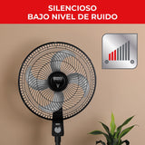 Ventilador de Piso Samurai Air Power Negro 47.4x118cm de 3 Velocidades y con Oscilación - VENTILADORES | Bylmo