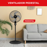 Ventilador de Piso Samurai Air Power Negro 47.4x118cm de 3 Velocidades y con Oscilación - VENTILADORES | Bylmo