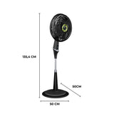 Ventilador 2 en 1 Samurai Ultra Silence Negro 50x135.4cm de 4 Velocidades con Control Remoto y con Oscilación - VENTILADORES | Bylmo