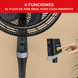 Ventilador 2 en 1 Samurai Ultra Silence Negro 50x135.4cm de 4 Velocidades con Control Remoto y con Oscilación - VENTILADORES | Bylmo
