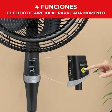 Ventilador 2 en 1 Samurai Ultra Silence Negro 50x135.4cm de 4 Velocidades con Control Remoto y con Oscilación - VENTILADORES | Bylmo