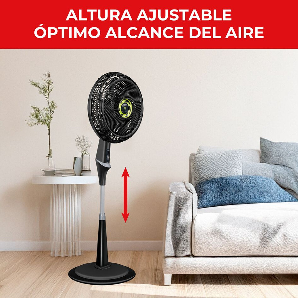 Ventilador 2 en 1 Samurai Ultra Silence Negro 50x135.4cm de 4 Velocidades con Control Remoto y con Oscilación - VENTILADORES | Bylmo