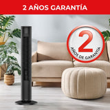 Ventilador de Torre Samurai Eole Negro 30x102.8cm de 3 Velocidades con Control Remoto y con Oscilación - VENTILADORES | Bylmo