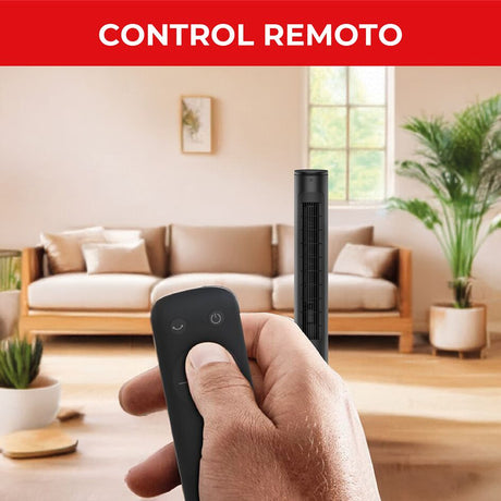 Ventilador de Torre Samurai Eole Negro 30x102.8cm de 3 Velocidades con Control Remoto y con Oscilación - VENTILADORES | Bylmo