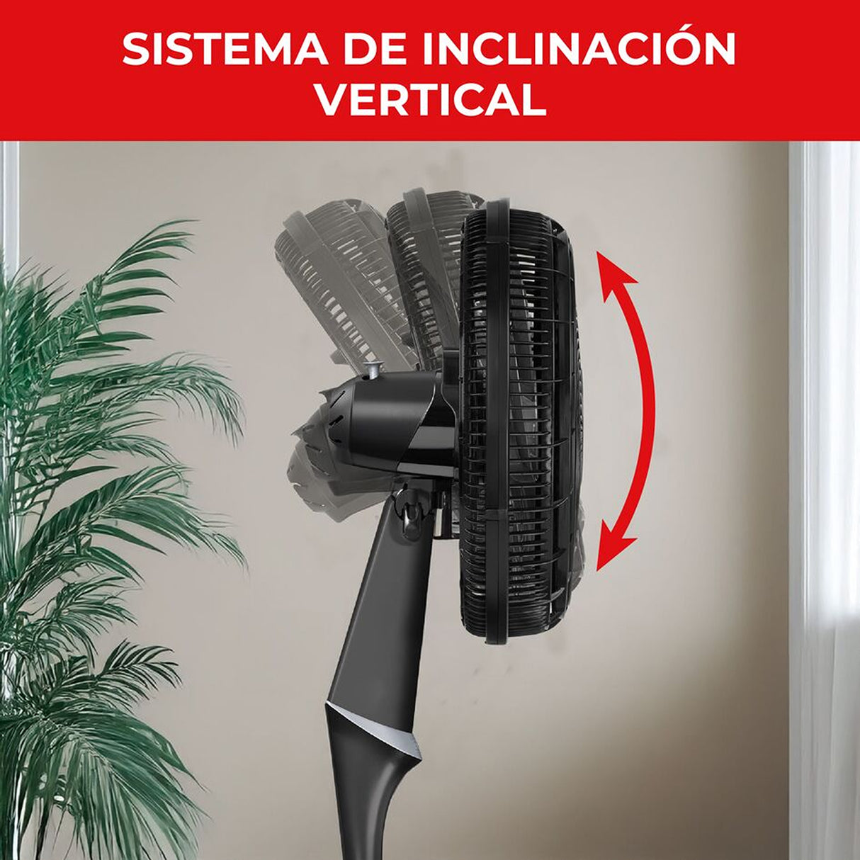 Ventilador de Piso Samurai Ultra Silence Negro 50x135.4cm de 4 Velocidades y con Oscilación - VENTILADORES | Bylmo