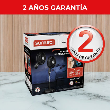 Ventilador de Piso Samurai Ultra Silence Negro 50x135.4cm de 4 Velocidades y con Oscilación - VENTILADORES | Bylmo