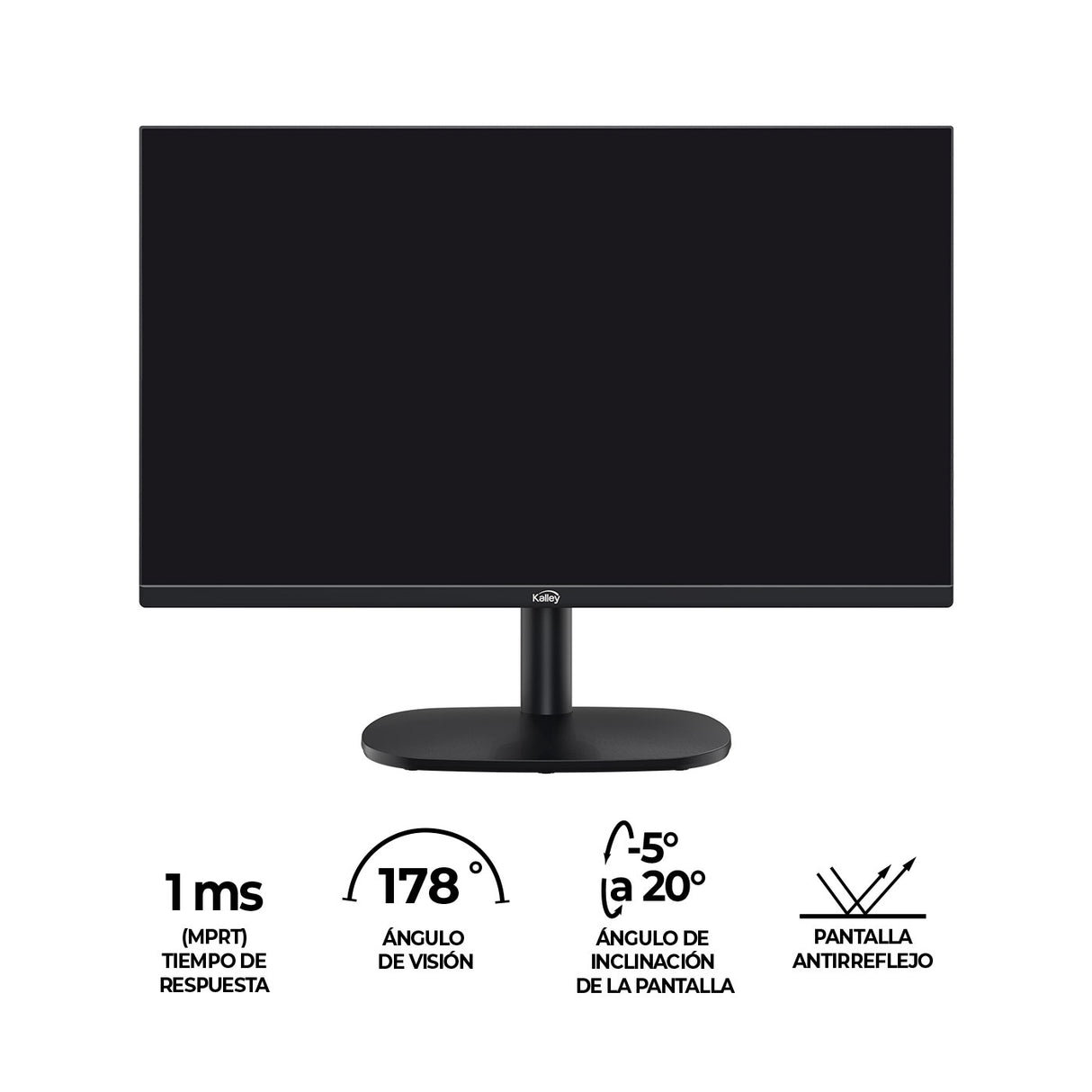 Monitor Gamer Kalley Negro 54x41.4cm Full HD LED de 24" Pulgadas - MONITORES | Bylmo