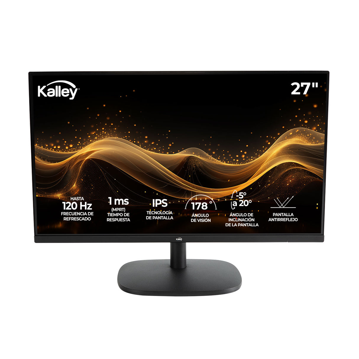 Monitor Kalley Negro Full HD 27 Pulgadas LED IPS 120 Hz y Antirreflejo - MONITORES | Bylmo