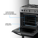 Estufa Challenger Cucina Negro 60x93cm de Gas Natural con Cuatro Quemadores - ESTUFAS | Bylmo