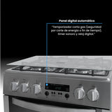Estufa Challenger Cucina Gris 60x93cm de Gas Natural con Cuatro Quemadores con Pantalla Digital y con Temporizador - ESTUFAS | Bylmo