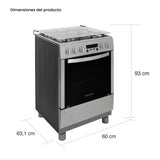 Estufa Challenger Cucina Gris 60x93cm de Gas Propano con Cuatro Quemadores con Pantalla Digital y con Temporizador - ESTUFAS | Bylmo