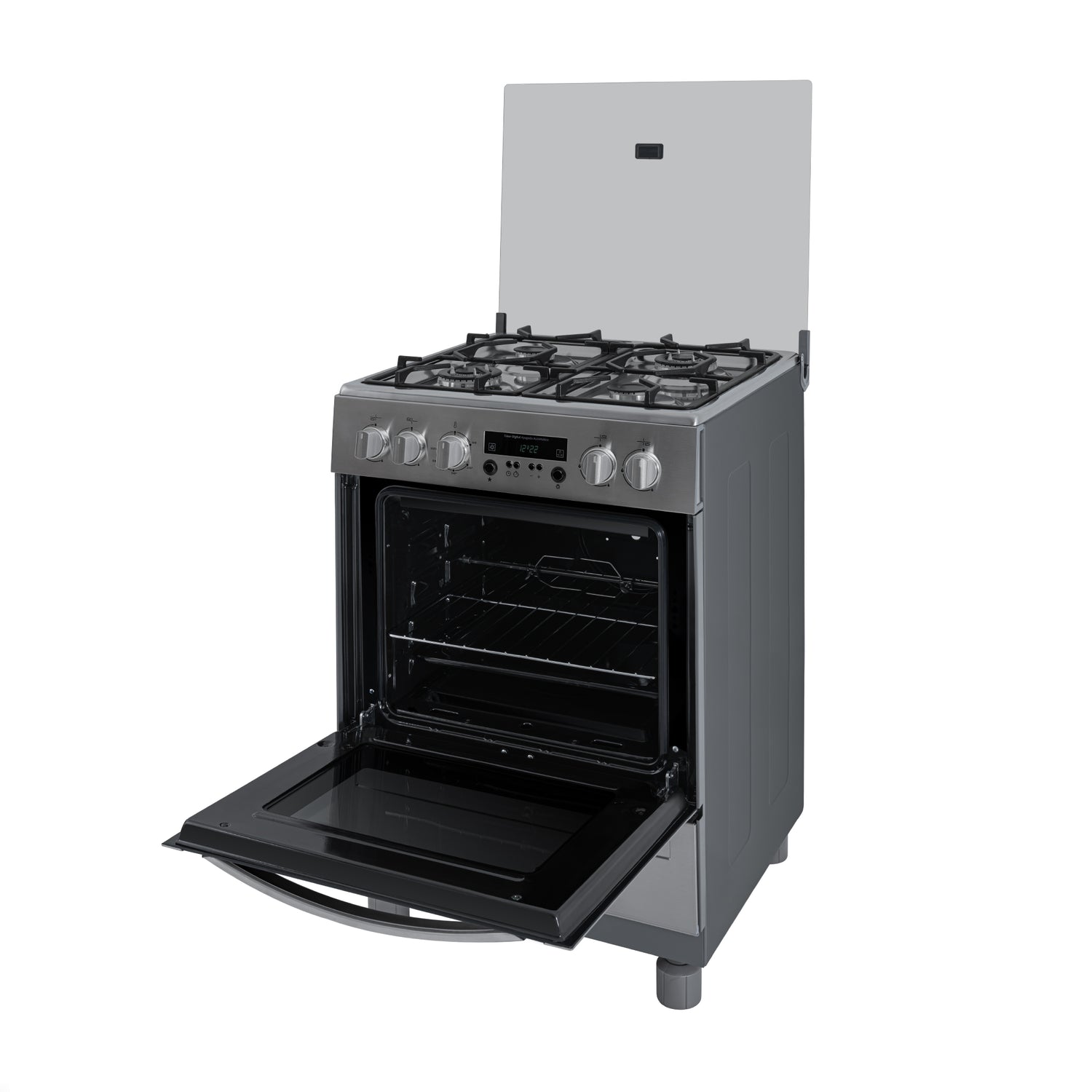 Estufa Challenger Cucina Gris 60x93cm de Gas Propano con Cuatro Quemadores con Pantalla Digital y con Temporizador - ESTUFAS | Bylmo