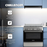 Estufa Challenger Cucina Gris 76x93cm de Gas Natural con Cinco Quemadores - ESTUFAS | Bylmo