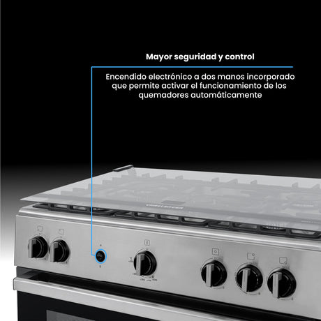 Estufa Challenger Cucina Gris 76x93cm de Gas Natural con Cinco Quemadores - ESTUFAS | Bylmo