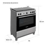 Estufa Challenger Cucina Gris 76x93cm de Gas Propano con Cinco Quemadores - ESTUFAS | Bylmo