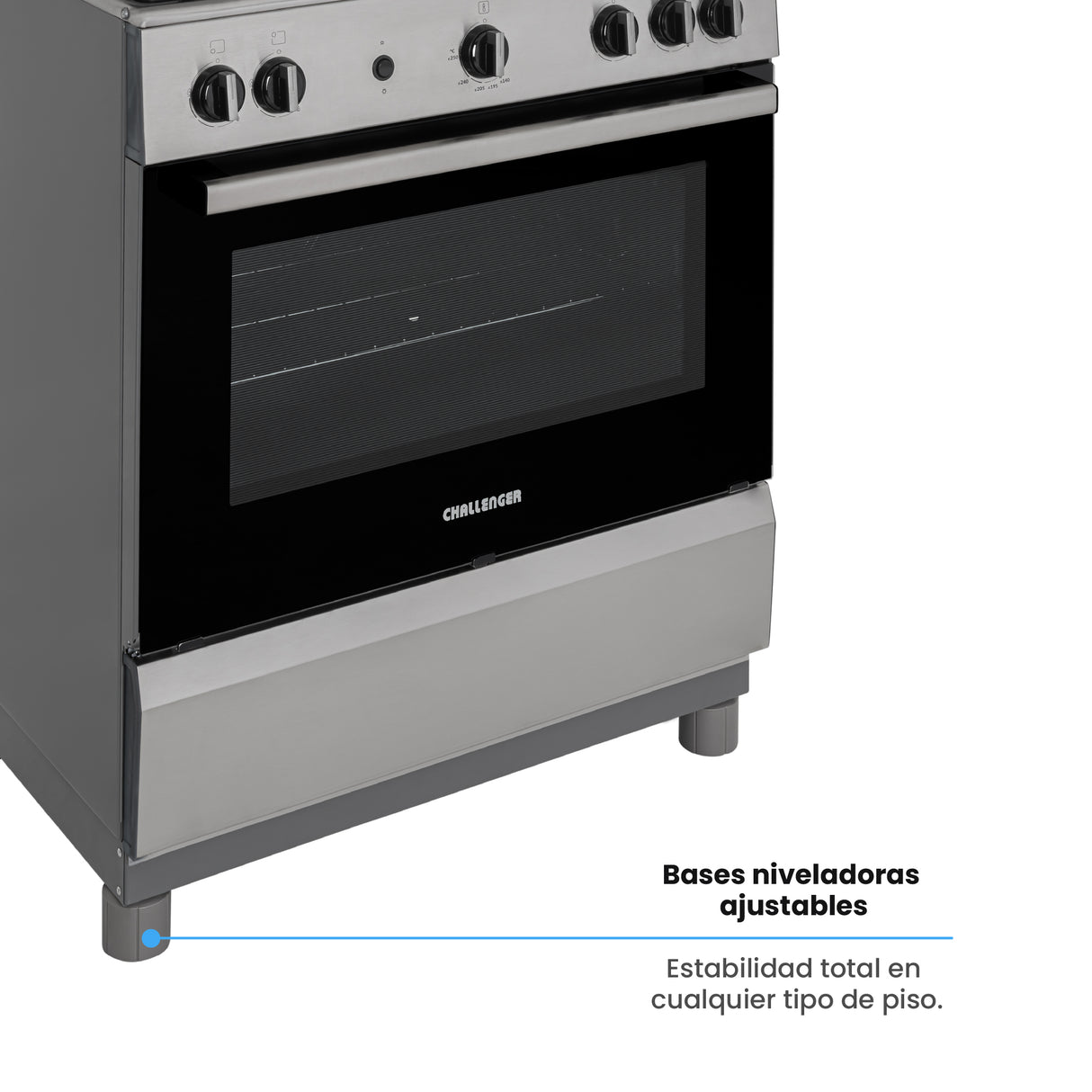 Estufa Challenger Cucina Gris 76x93cm de Gas Propano con Cinco Quemadores - ESTUFAS | Bylmo