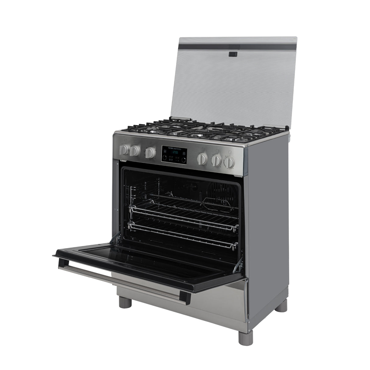 Estufa Challenger Cucina Gris 76x93cm de Gas Natural con Cinco Quemadores y con Temporizador - ESTUFAS | Bylmo