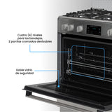 Estufa Challenger Cucina Gris 76x93cm de Gas Natural con Cinco Quemadores y con Temporizador - ESTUFAS | Bylmo