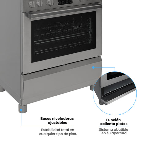 Estufa Challenger Cucina Gris 76x93cm de Gas Propano con Cinco Quemadores y con Temporizador - ESTUFAS | Bylmo
