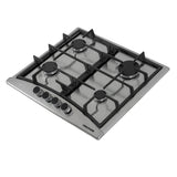 Estufa de Empotrar Challenger Alpha Gris y Negro 58.2x51.2cm de Gas Natural con Cuatro Quemadores - ESTUFAS DE EMPORTRAR Y CUBIERTAS | Bylmo