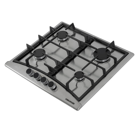 Estufa de Empotrar Challenger Alpha Gris y Negro 58.2x51.2cm de Gas Natural con Cuatro Quemadores - ESTUFAS DE EMPORTRAR Y CUBIERTAS | Bylmo