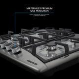 Estufa de Empotrar Challenger Alpha Gris y Negro 58.2x51.2cm de Gas Natural con Cuatro Quemadores - ESTUFAS DE EMPORTRAR Y CUBIERTAS | Bylmo