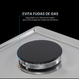 Estufa de Empotrar Challenger Alpha Gris y Negro 58.2x51.2cm de Gas Natural con Cuatro Quemadores - ESTUFAS DE EMPORTRAR Y CUBIERTAS | Bylmo