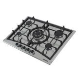Estufa de Empotrar Challenger Alpha Gris y Negro 70.2x51.2cm de Gas Natural con Cinco Quemadores - ESTUFAS DE EMPORTRAR Y CUBIERTAS | Bylmo